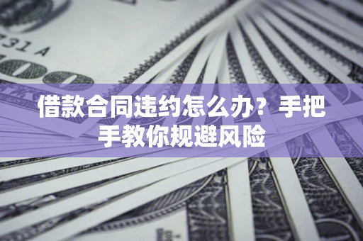 武汉借款合同违约怎么办？手把手教你规避风险