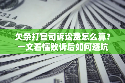 武汉欠条打官司诉讼费怎么算？一文看懂败诉后如何避坑