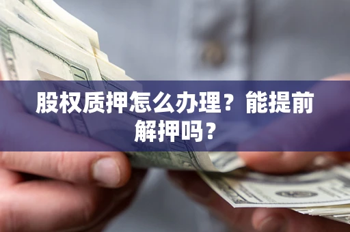 武汉股权质押怎么办理？能提前解押吗？